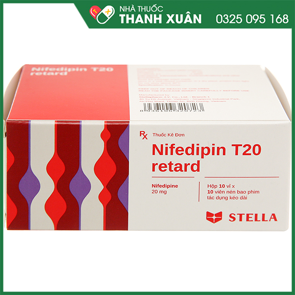 Nifedipin T20 retard trị tăng huyết áp, đau thắt ngực